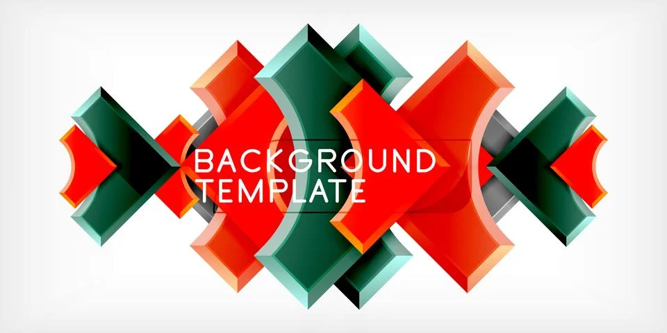 Square, arrow shapes with round elements Vector Illustration For Wallpaper Illustrazione stock