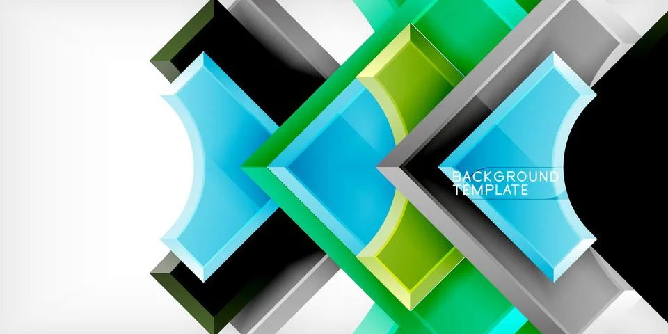 Square, arrow shapes with round elements Vector Illustration For Wallpaper Illustrazione stock