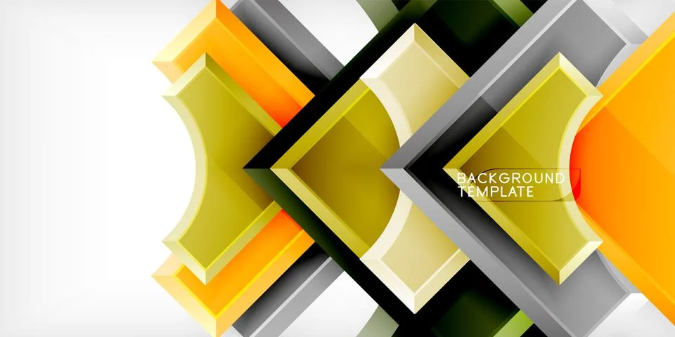 Square, arrow shapes with round elements Vector Illustration For Wallpaper Stock Illustration