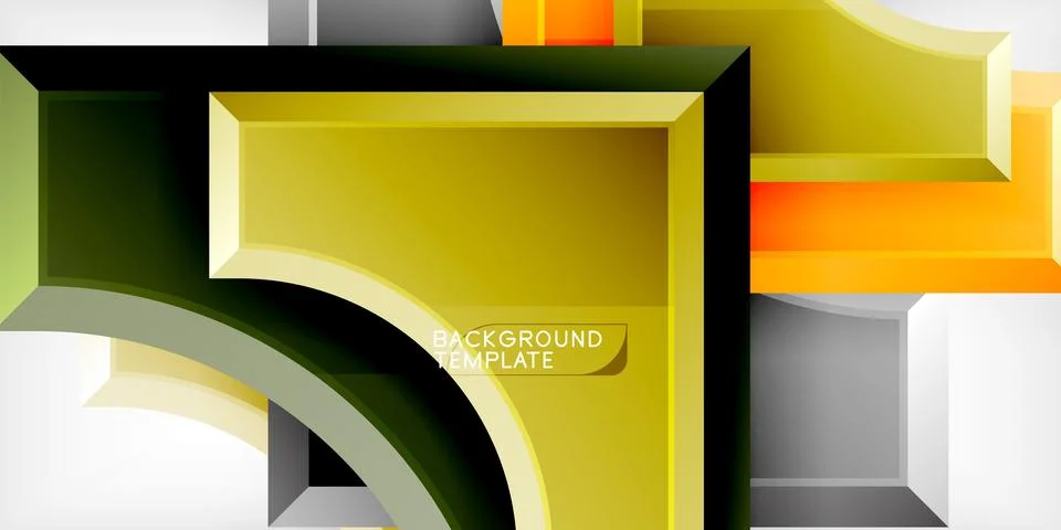 Square, arrow shapes with round elements Vector Illustration For Wallpaper Stock Illustration