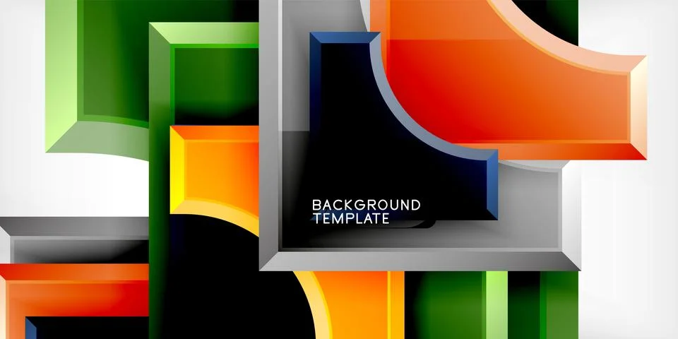 Square, arrow shapes with round elements Vector Illustration For Wallpaper Illustrazione stock