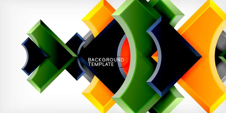 Square, arrow shapes with round elements Vector Illustration For Wallpaper Illustrazione stock