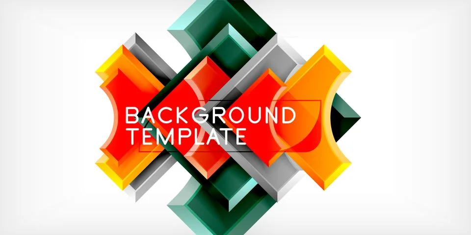 Square, arrow shapes with round elements Vector Illustration For Wallpaper Stock Illustration