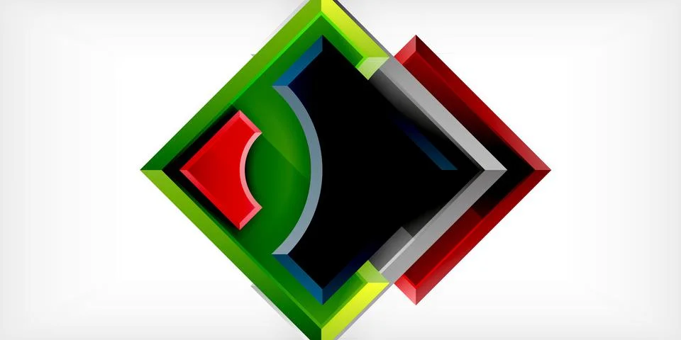 Square, arrow shapes with round elements Vector Illustration For Wallpaper Stock Illustration