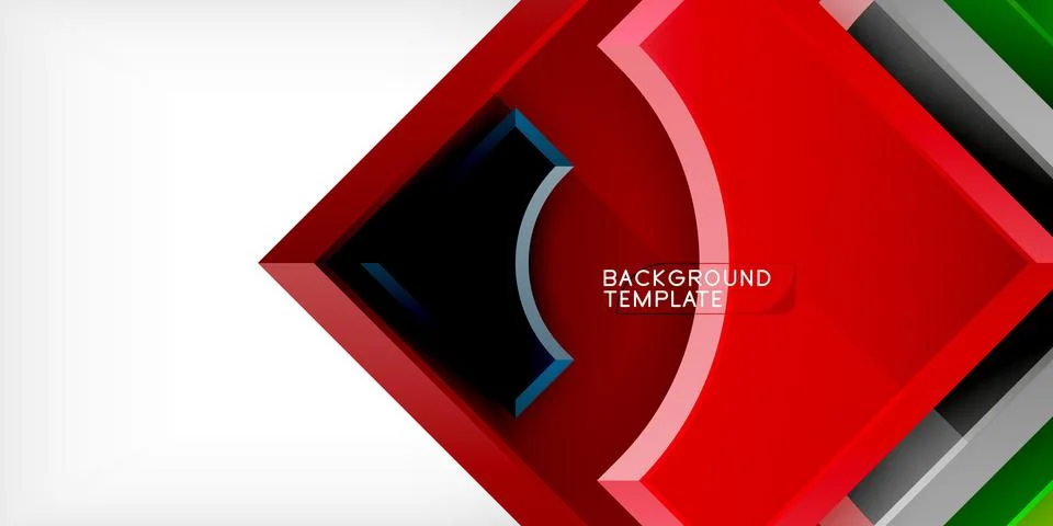 Square, arrow shapes with round elements Vector Illustration For Wallpaper Illustrazione stock