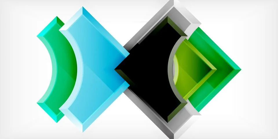 Square, arrow shapes with round elements Vector Illustration For Wallpaper Stock Illustration