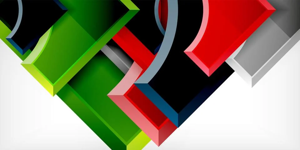 Square, arrow shapes with round elements Vector Illustration For Wallpaper Illustrazione stock