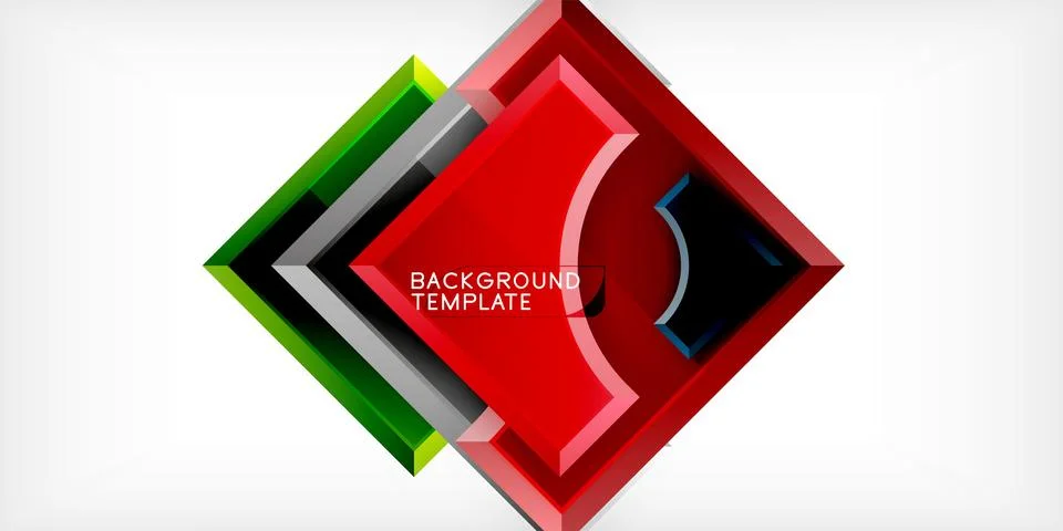 Square, arrow shapes with round elements Vector Illustration For Wallpaper Stock Illustration