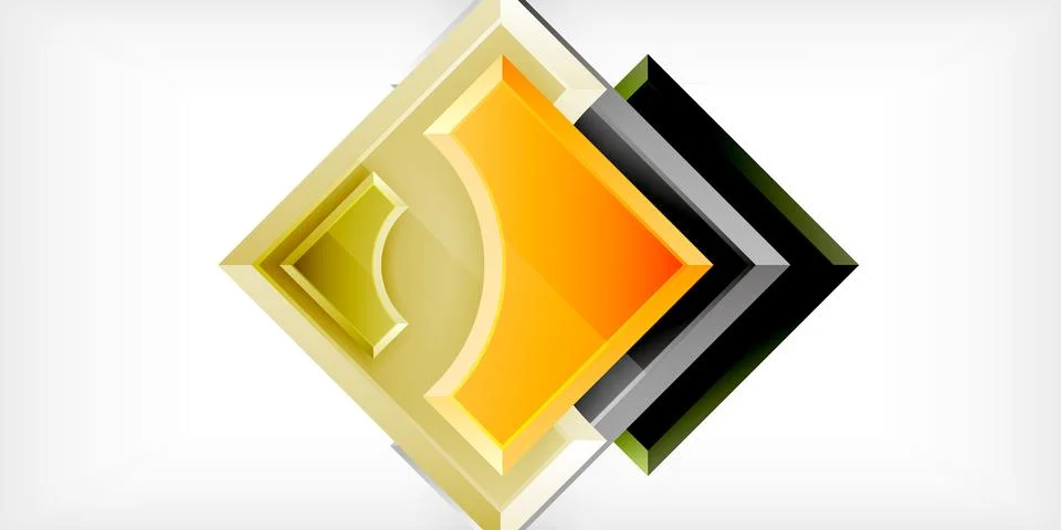 Square, arrow shapes with round elements Vector Illustration For Wallpaper Stock Illustration