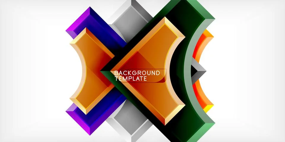 Square, arrow shapes with round elements Vector Illustration For Wallpaper Illustrazione stock