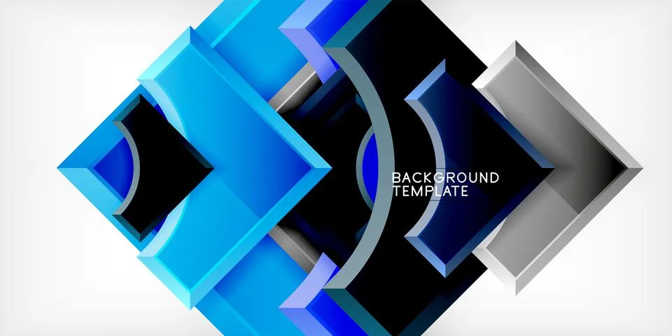 Square, arrow shapes with round elements Vector Illustration For Wallpaper Stock Illustration