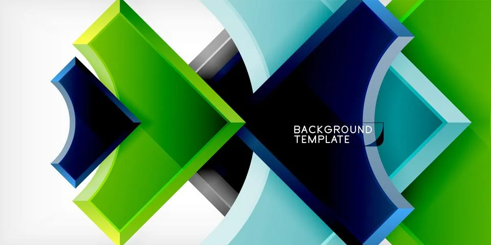 Square, arrow shapes with round elements Vector Illustration For Wallpaper Stock Illustration