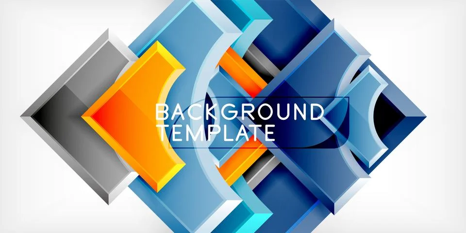Square, arrow shapes with round elements Vector Illustration For Wallpaper Stock Illustration