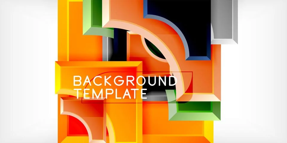 Square, arrow shapes with round elements Vector Illustration For Wallpaper Stock Illustration