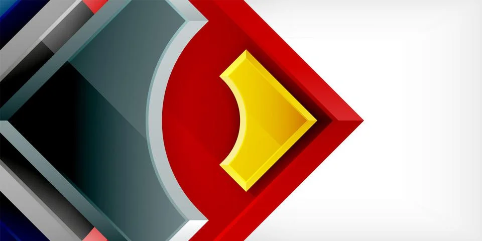 Square, arrow shapes with round elements Vector Illustration For Wallpaper Stock Illustration