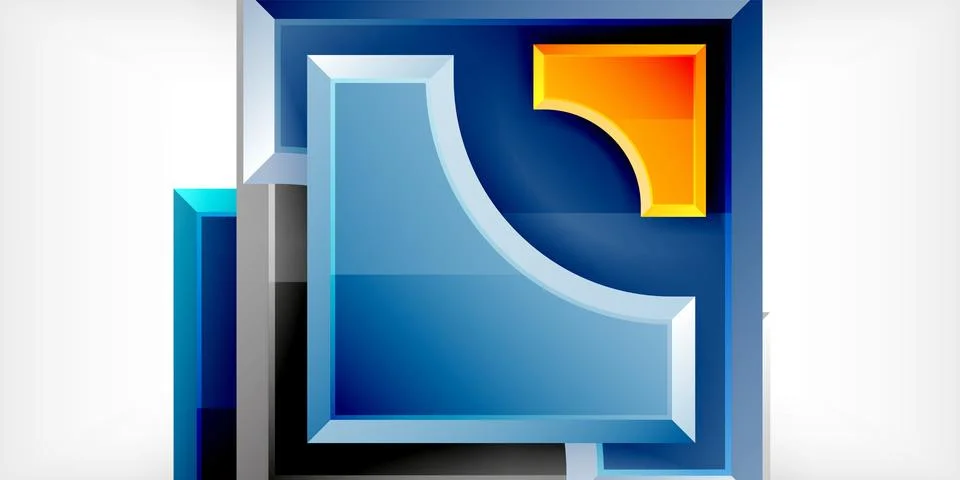 Square, arrow shapes with round elements Vector Illustration For Wallpaper Stock Illustration