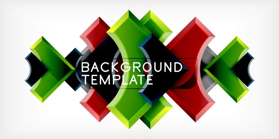 Square, arrow shapes with round elements Vector Illustration For Wallpaper Stock Illustration