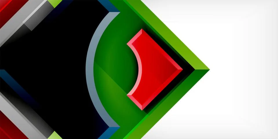 Square, arrow shapes with round elements Vector Illustration For Wallpaper Stock Illustration