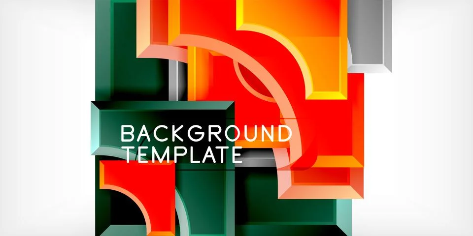 Square, arrow shapes with round elements Vector Illustration For Wallpaper Stock Illustration