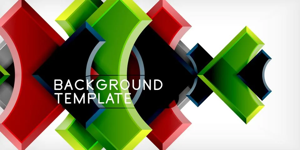 Square, arrow shapes with round elements Vector Illustration For Wallpaper Stock Illustration