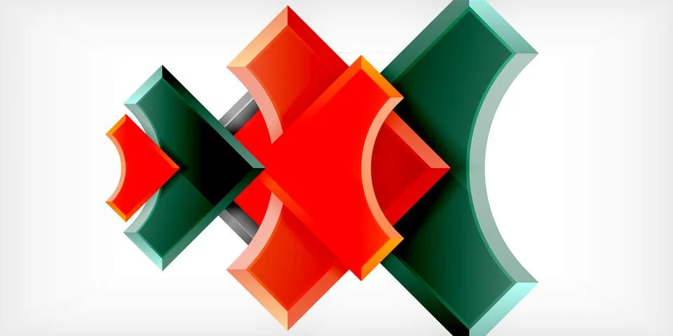 Square, arrow shapes with round elements Vector Illustration For Wallpaper Illustrazione stock