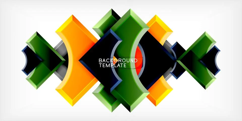 Square, arrow shapes with round elements Vector Illustration For Wallpaper Stock Illustration