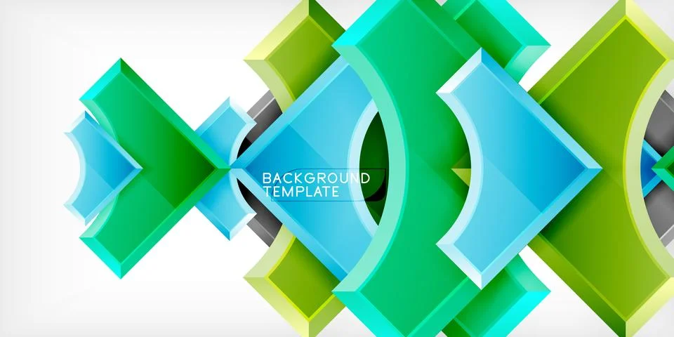 Square, arrow shapes with round elements Vector Illustration For Wallpaper Illustrazione stock