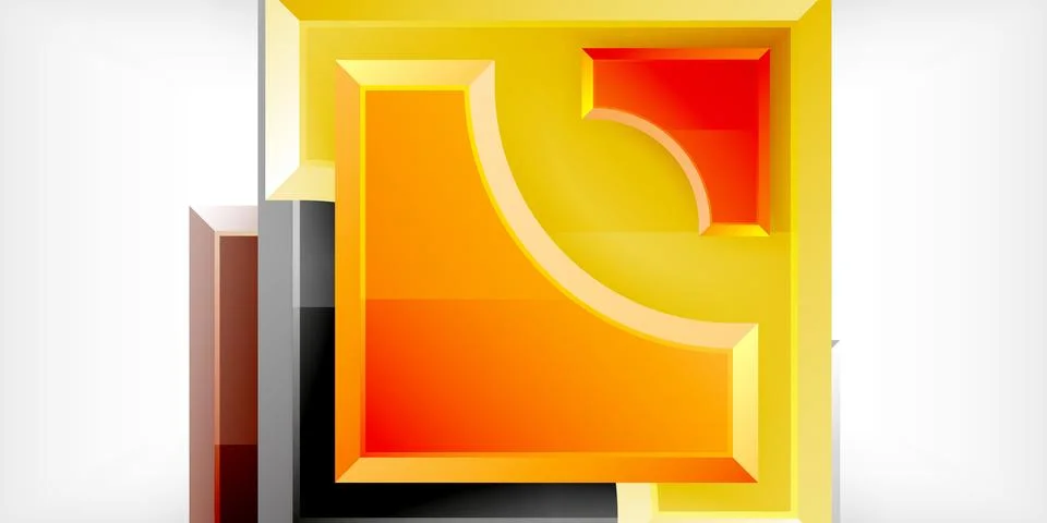 Square, arrow shapes with round elements Vector Illustration For Wallpaper Stock Illustration