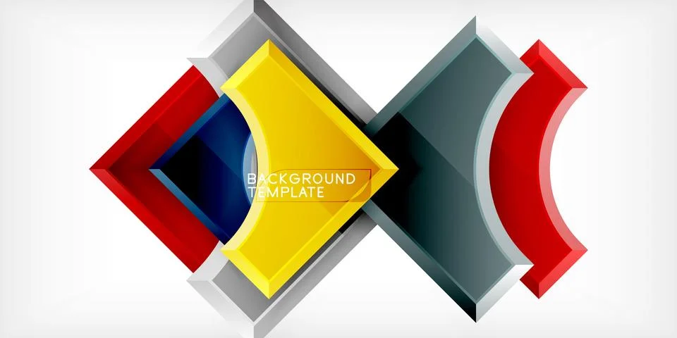 Square, arrow shapes with round elements Vector Illustration For Wallpaper Stock Illustration