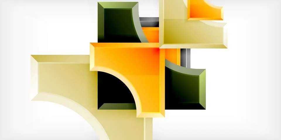 Square, arrow shapes with round elements Vector Illustration For Wallpaper Stock Illustration