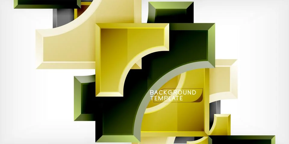 Square, arrow shapes with round elements Vector Illustration For Wallpaper Stock Illustration