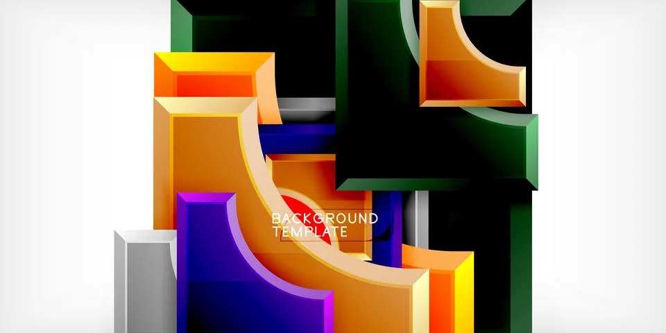 Square, arrow shapes with round elements Vector Illustration For Wallpaper Stock Illustration