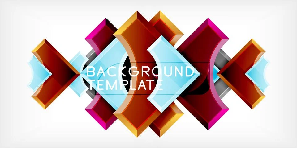 Square, arrow shapes with round elements Vector Illustration For Wallpaper Stock Illustration