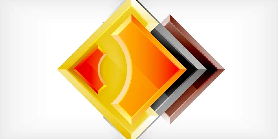 Square, arrow shapes with round elements Vector Illustration For Wallpaper Stock Illustration