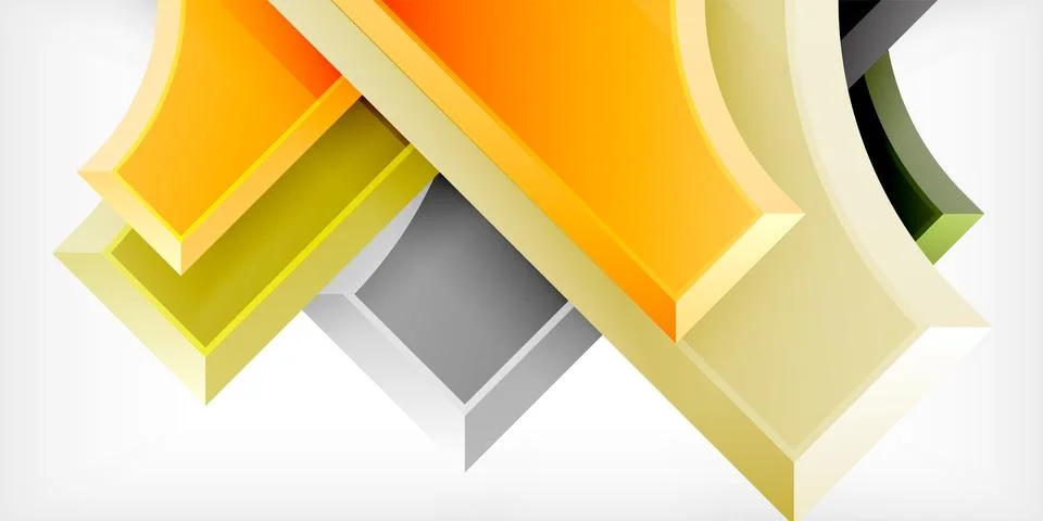 Square, arrow shapes with round elements Vector Illustration For Wallpaper Illustrazione stock