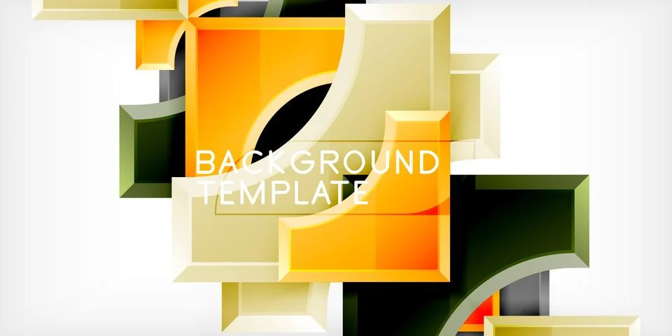 Square, arrow shapes with round elements Vector Illustration For Wallpaper Stock Illustration