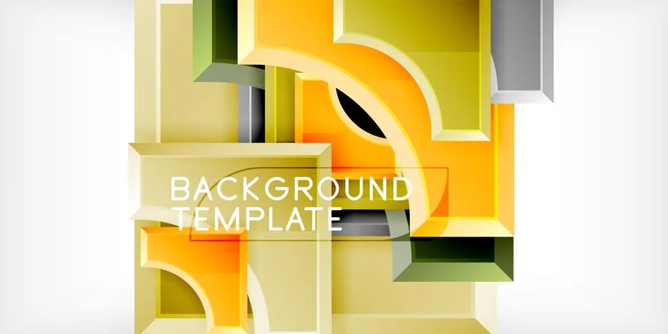 Square, arrow shapes with round elements Vector Illustration For Wallpaper Stock Illustration