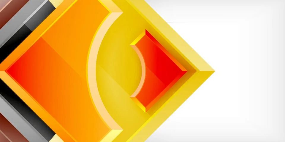 Square, arrow shapes with round elements Vector Illustration For Wallpaper Stock Illustration