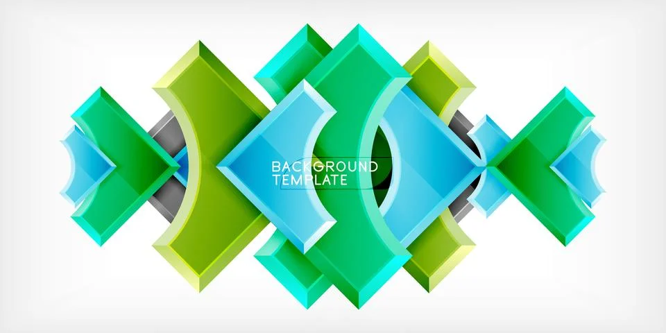 Square, arrow shapes with round elements Vector Illustration For Wallpaper Stock Illustration