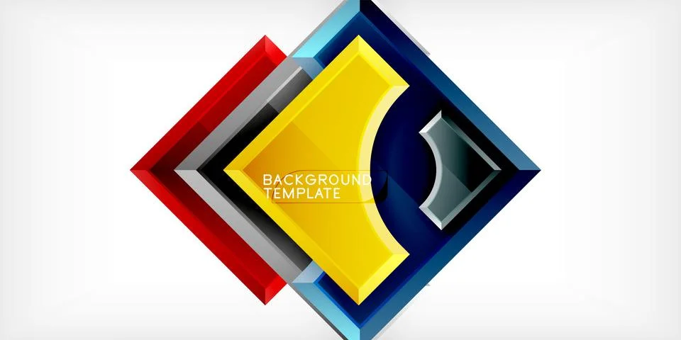 Square, arrow shapes with round elements Vector Illustration For Wallpaper Stock Illustration