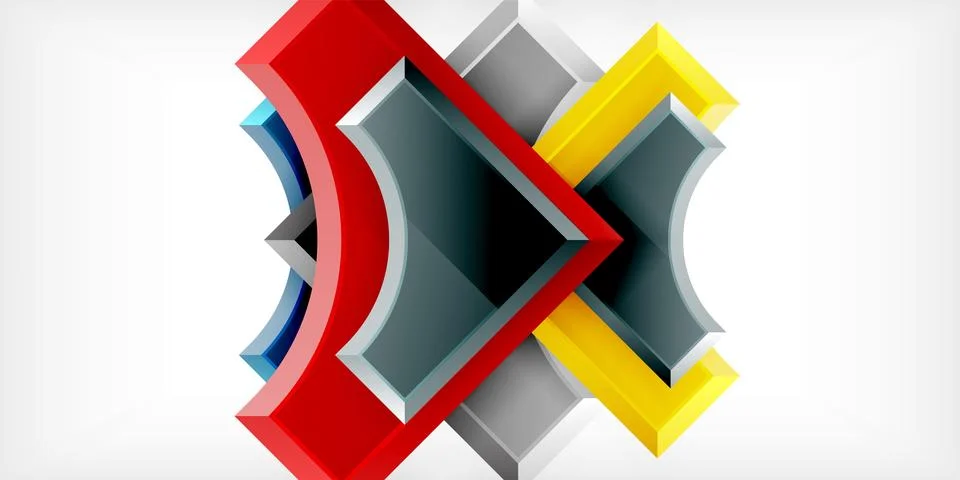 Square, arrow shapes with round elements Vector Illustration For Wallpaper Stock Illustration