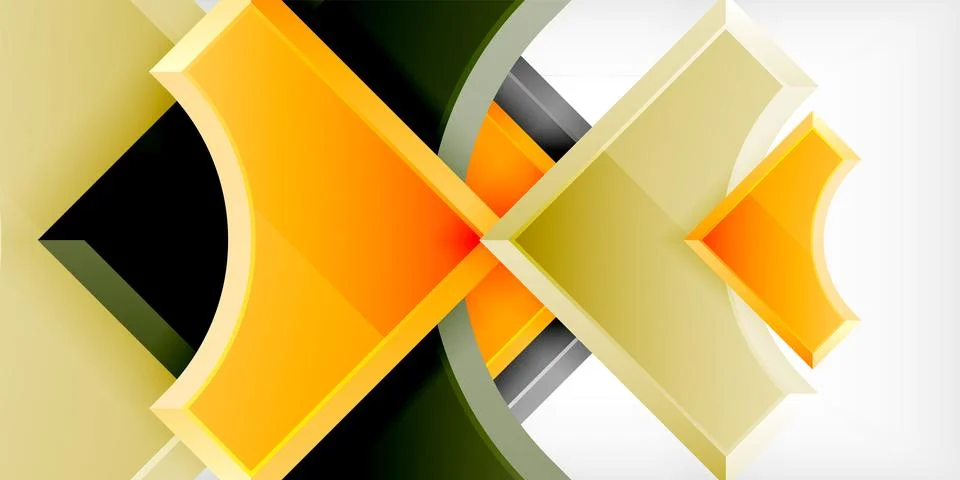 Square, arrow shapes with round elements Vector Illustration For Wallpaper Illustrazione stock