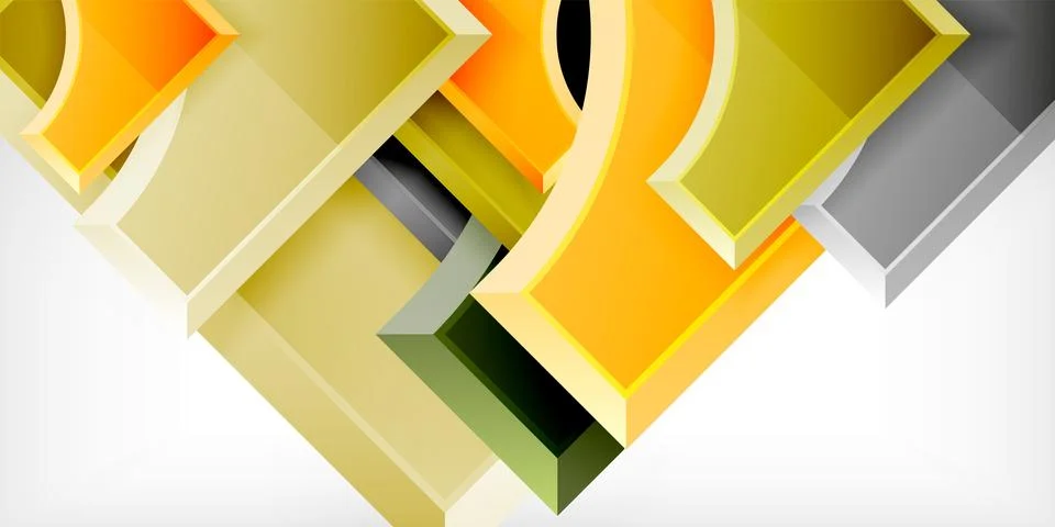 Square, arrow shapes with round elements Vector Illustration For Wallpaper Stock Illustration