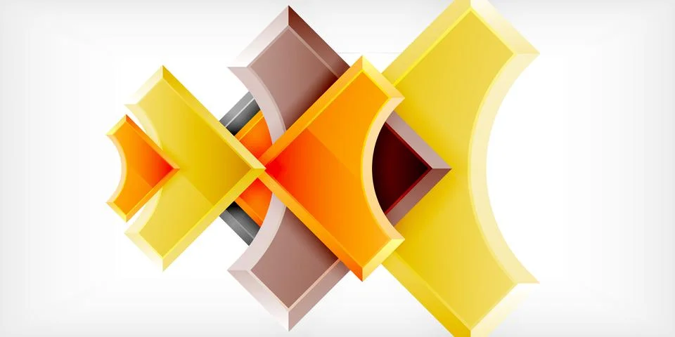 Square, arrow shapes with round elements Vector Illustration For Wallpaper Stock Illustration