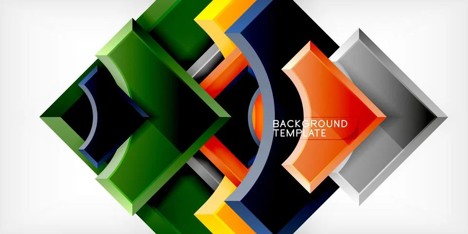 Square, arrow shapes with round elements Vector Illustration For Wallpaper Illustrazione stock