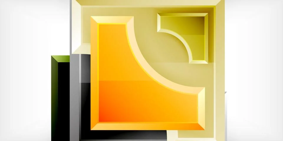 Square, arrow shapes with round elements Vector Illustration For Wallpaper Stock Illustration