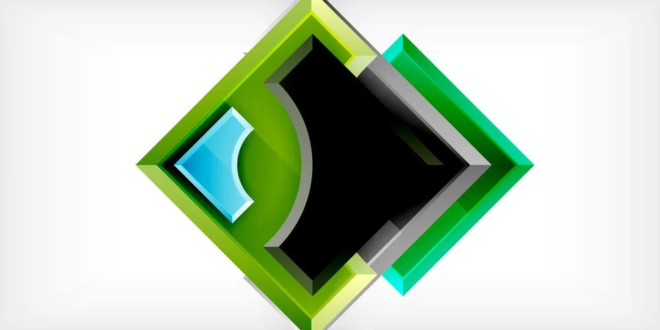 Square, arrow shapes with round elements Vector Illustration For Wallpaper Illustrazione stock