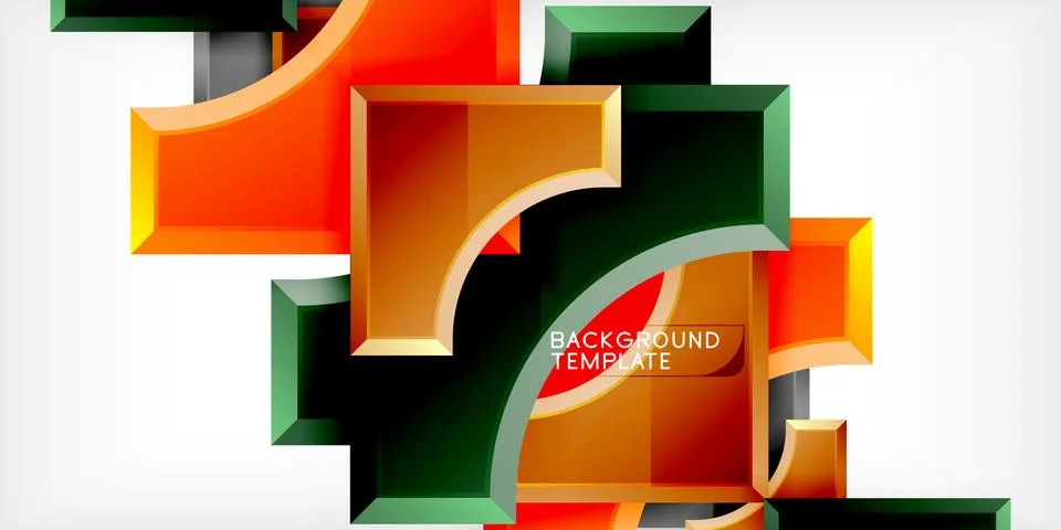 Square, arrow shapes with round elements Vector Illustration For Wallpaper Stock Illustration