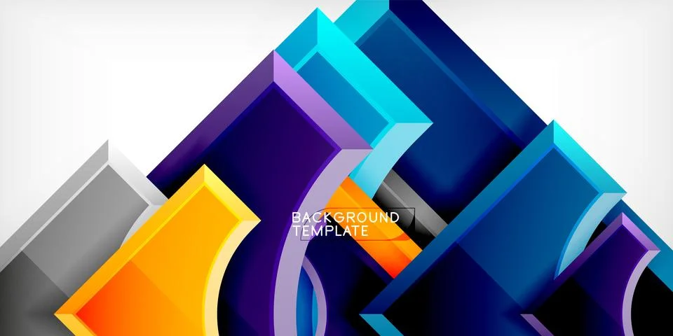 Square, arrow shapes with round elements Vector Illustration For Wallpaper Stock Illustration