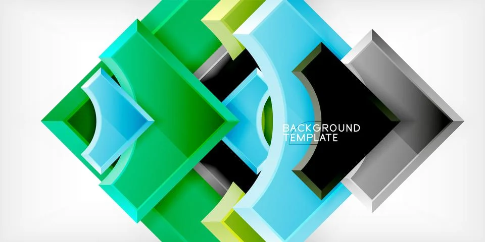 Square, arrow shapes with round elements Vector Illustration For Wallpaper Stock Illustration
